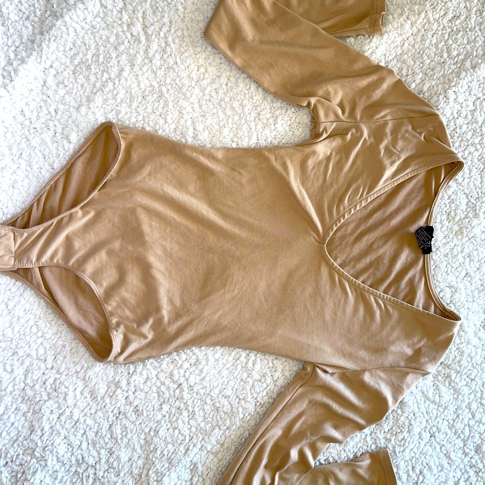 Tan long sleeve body suit